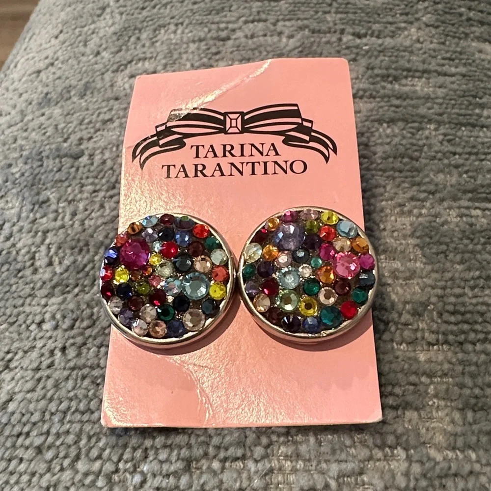 Tarina Tarantino Rare Jubilee Button Post Earrings - Picture 2 of 5